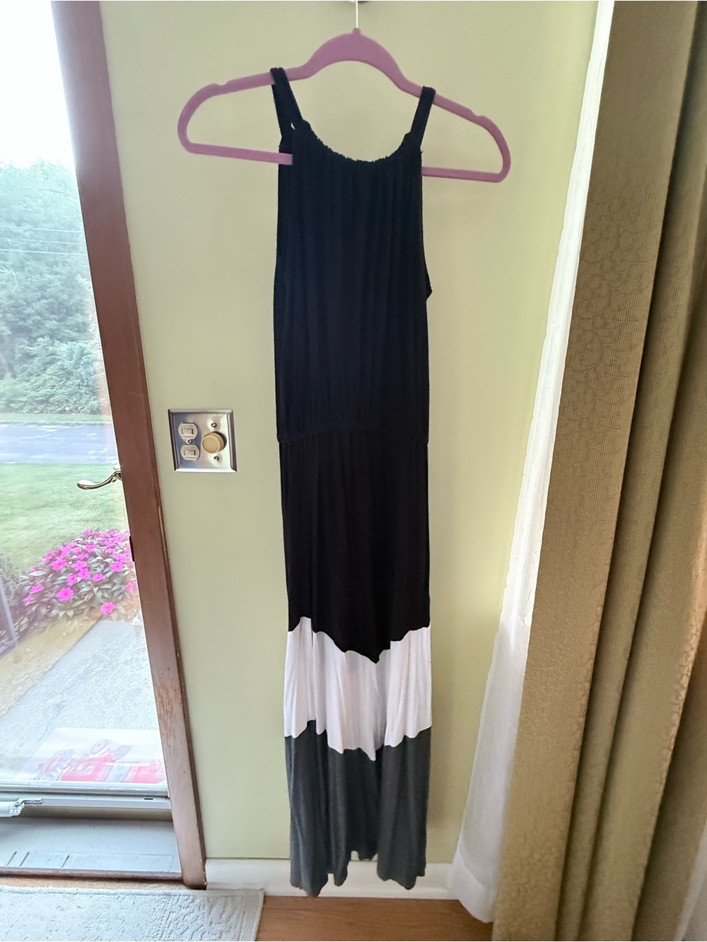 Loveappella Colorblock Sleeveless Maxi Dress — Black, White, Gray / no 63
